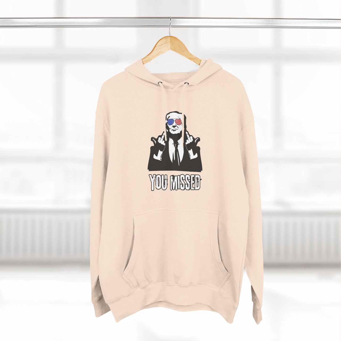 "You Missed" Three-Panel Fleece Hoodie