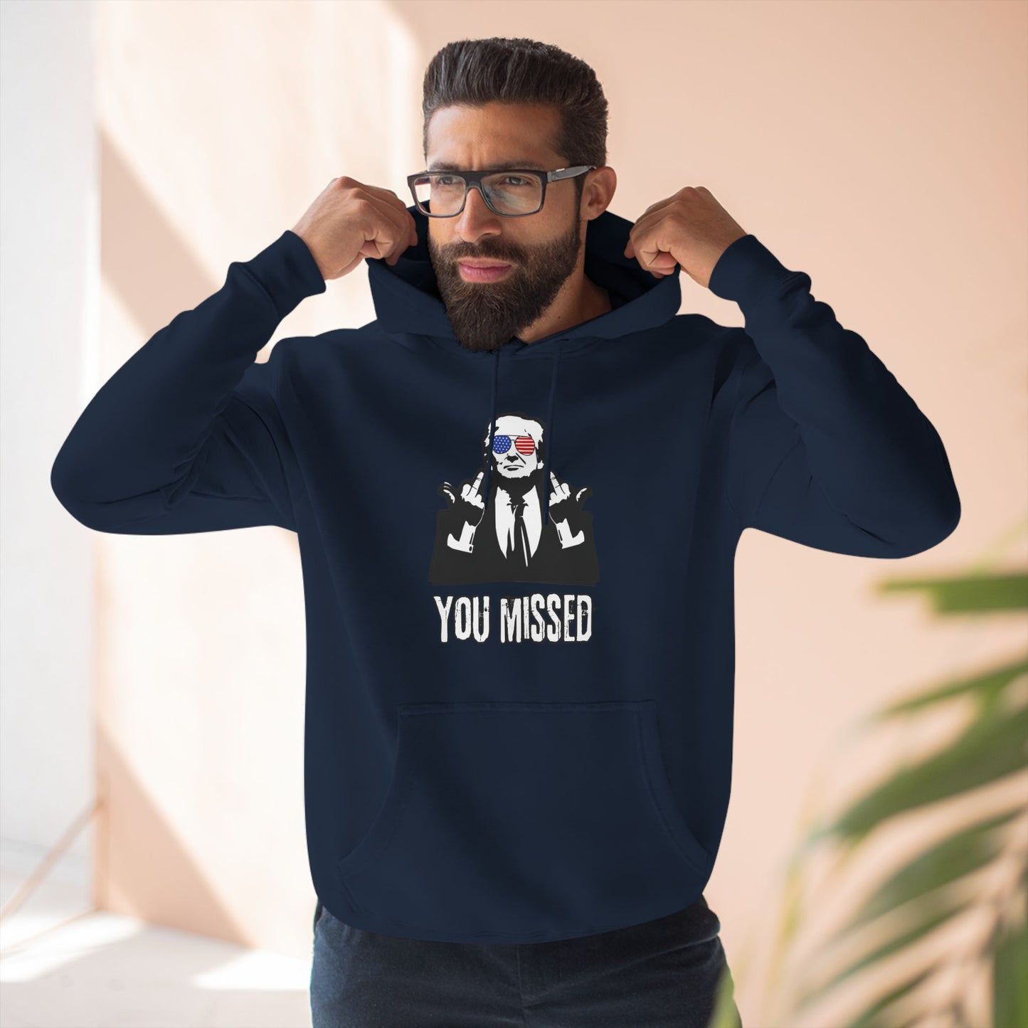 "You Missed" Three-Panel Fleece Hoodie