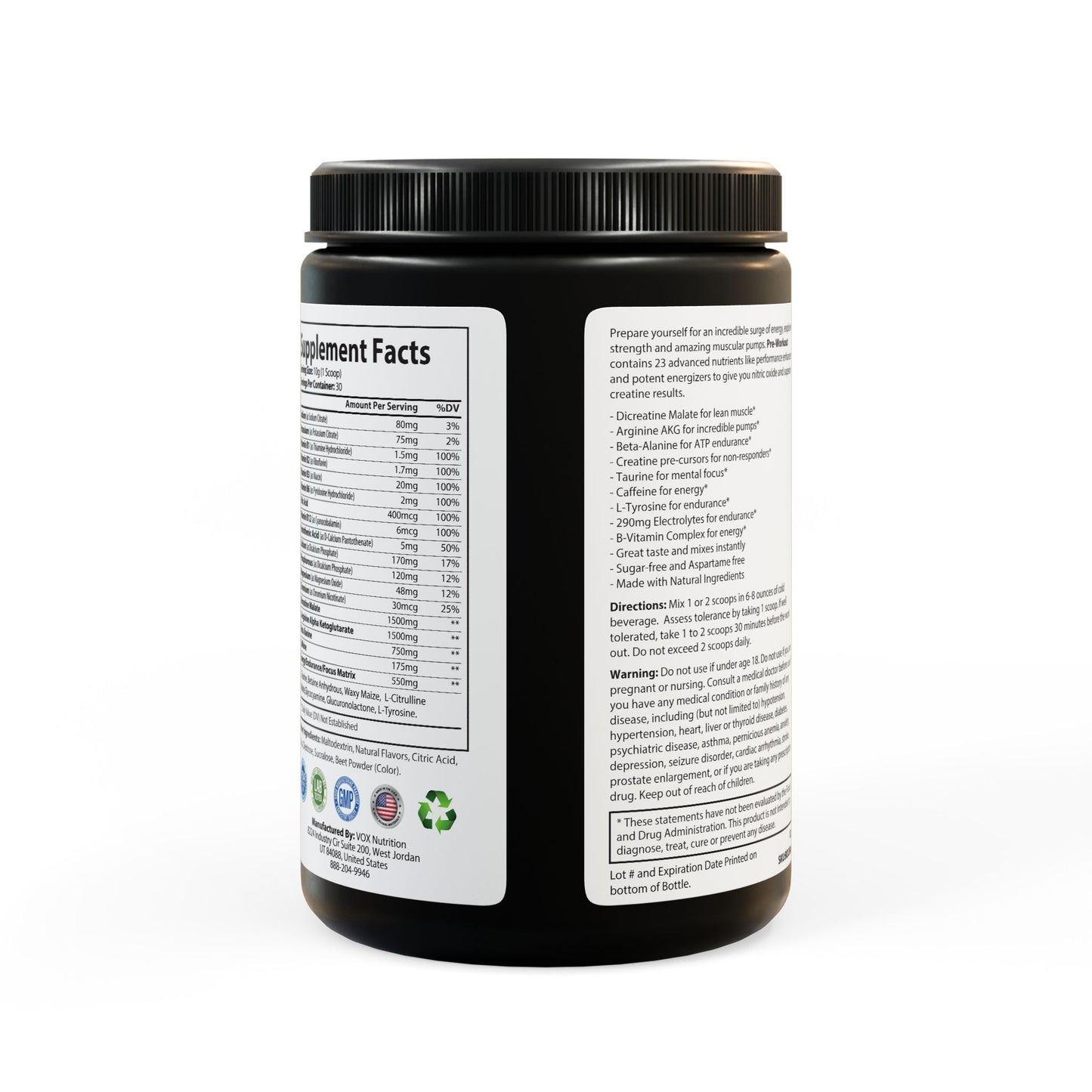 Chaos Power Powder Pre-Workout Supplement, Watermelon (300g, 10.58oz)