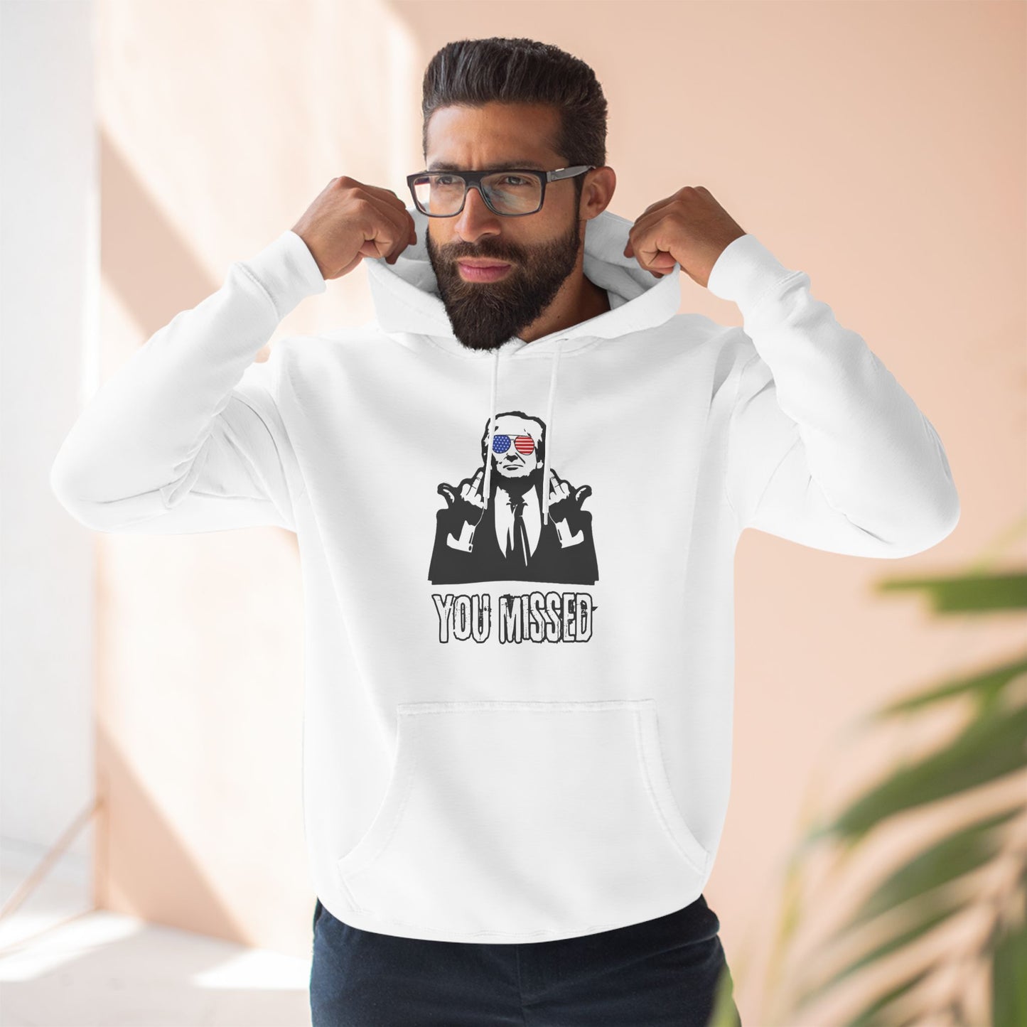 "You Missed" Three-Panel Fleece Hoodie