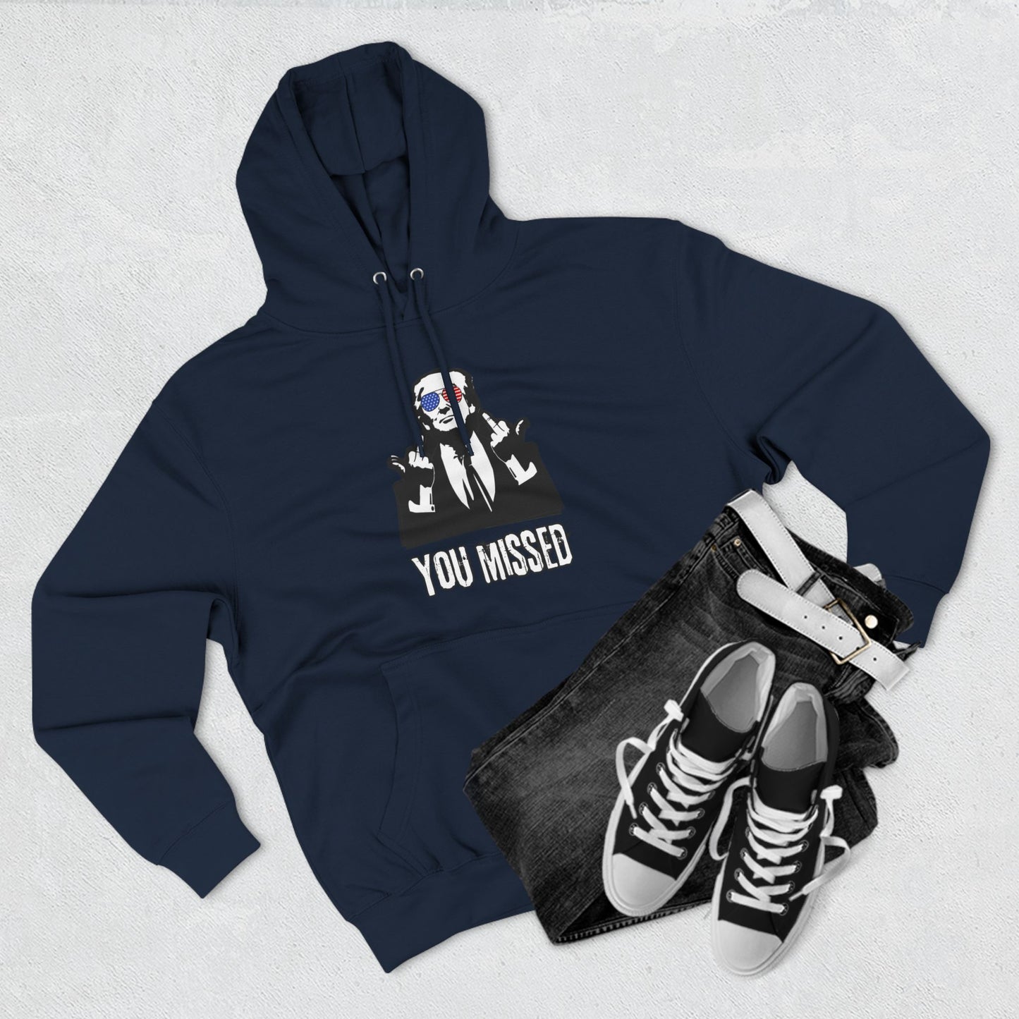 "You Missed" Three-Panel Fleece Hoodie