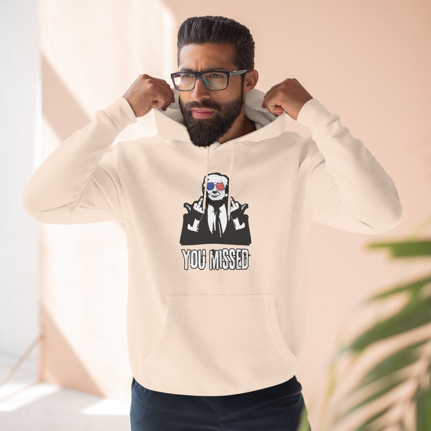 "You Missed" Three-Panel Fleece Hoodie