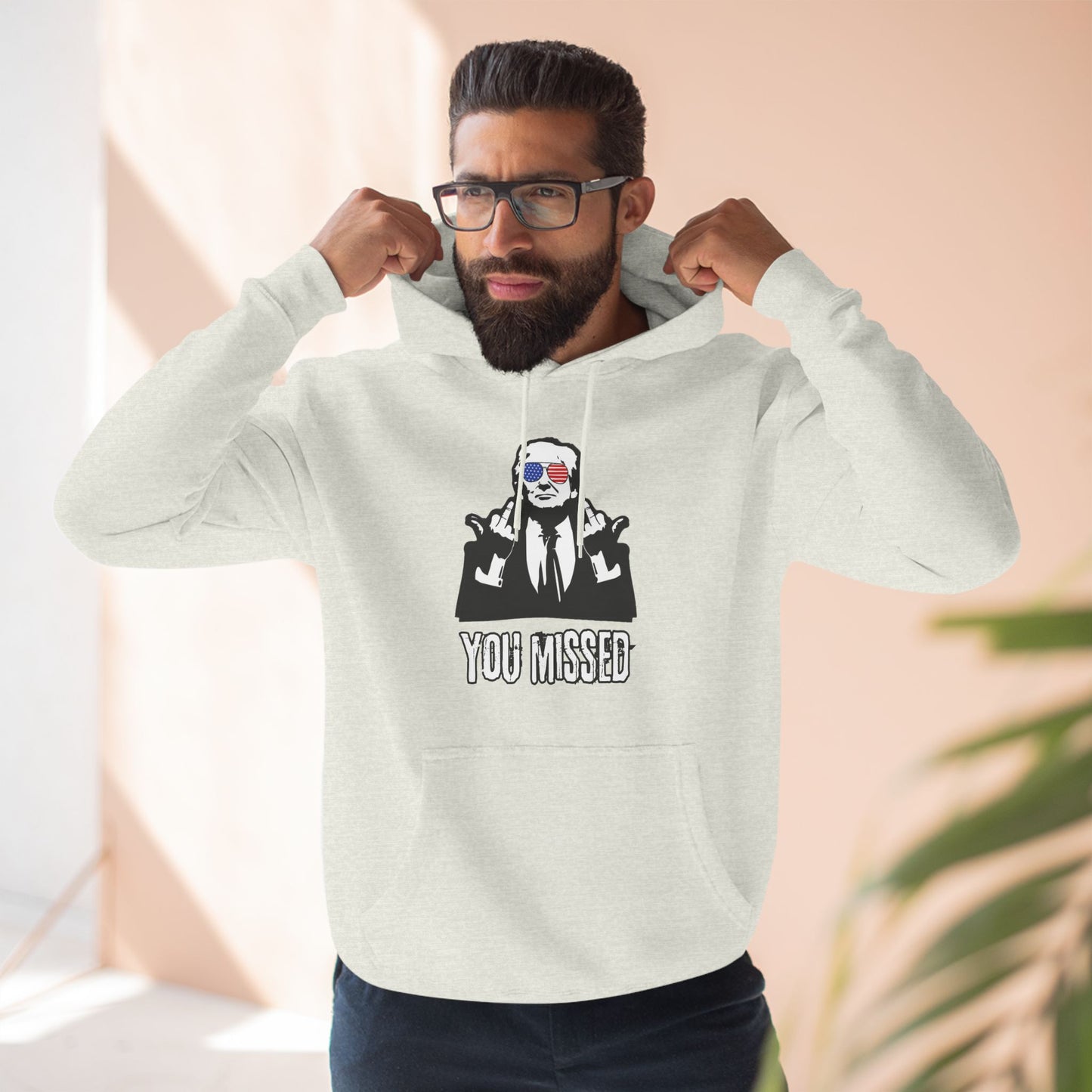 "You Missed" Three-Panel Fleece Hoodie
