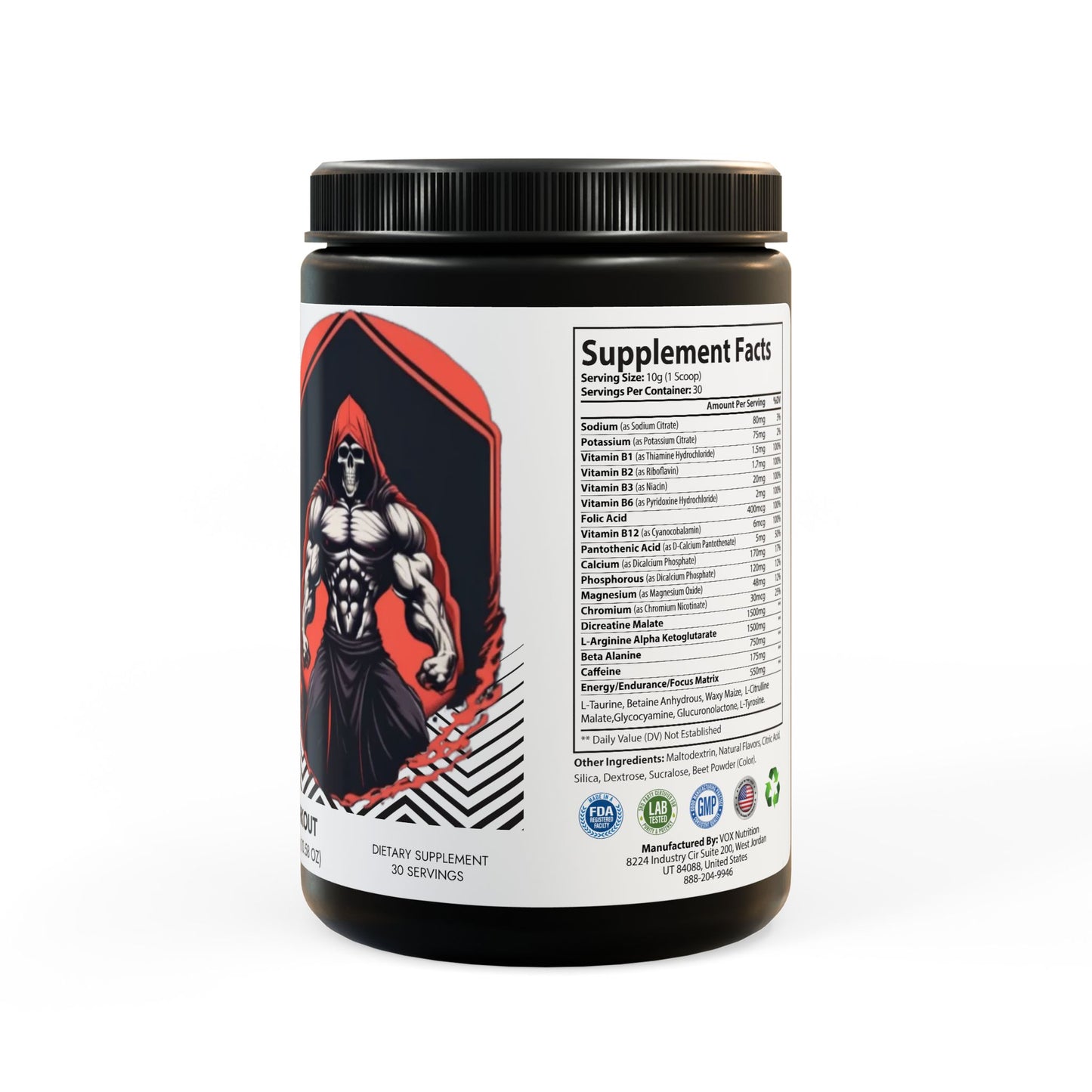 Chaos Power Powder Pre-Workout Supplement, Watermelon (300g, 10.58oz)