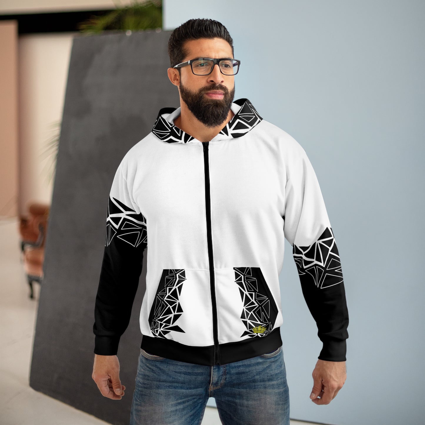 Two-tone "Dimension" Zip Hoodie
