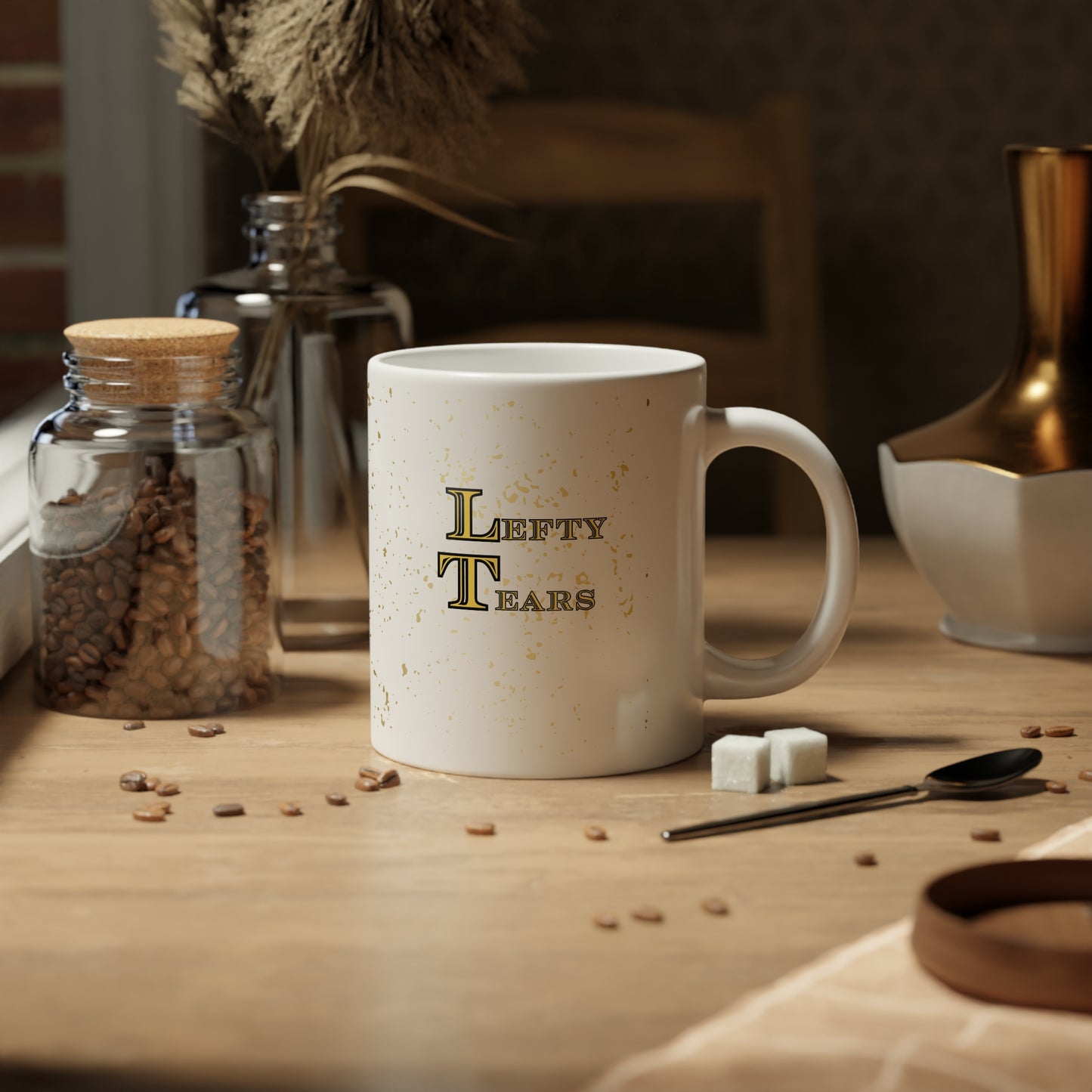Lefty Tears Gold Splatter Jumbo Mug, 20oz